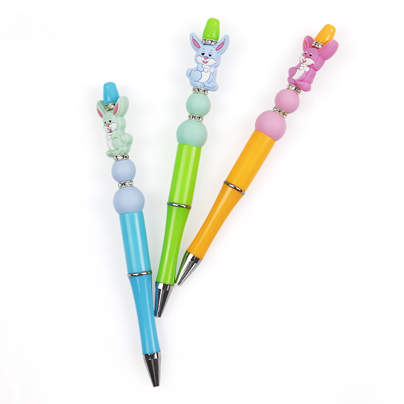 Wholesale 10PCS DIY Handmade Cartoon Rabbit Silicone Bead Pen